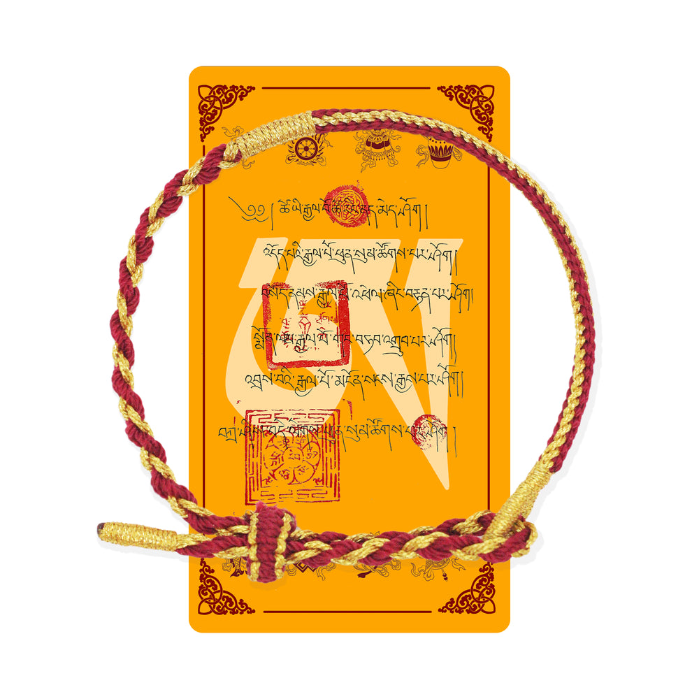 Buddha Blessed Red String Bracelet - Dark Red for Love