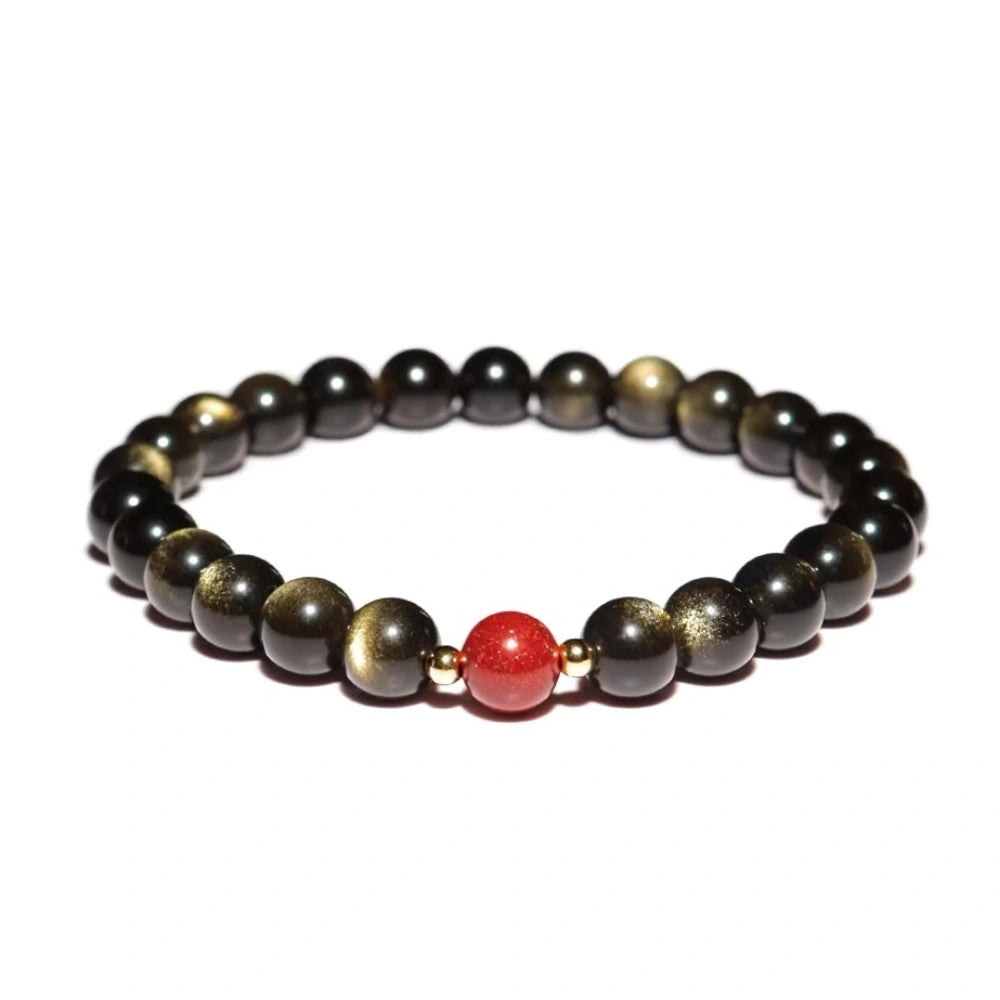 Guardian Spirit - Obsidian & Cinnabar Bracelet