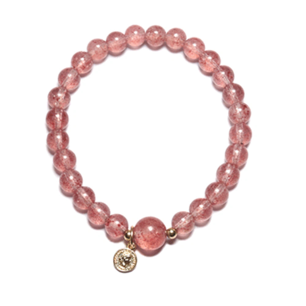 
                  
                    Blossoming Heart - Strawberry Quartz Charm Bracelet
                  
                