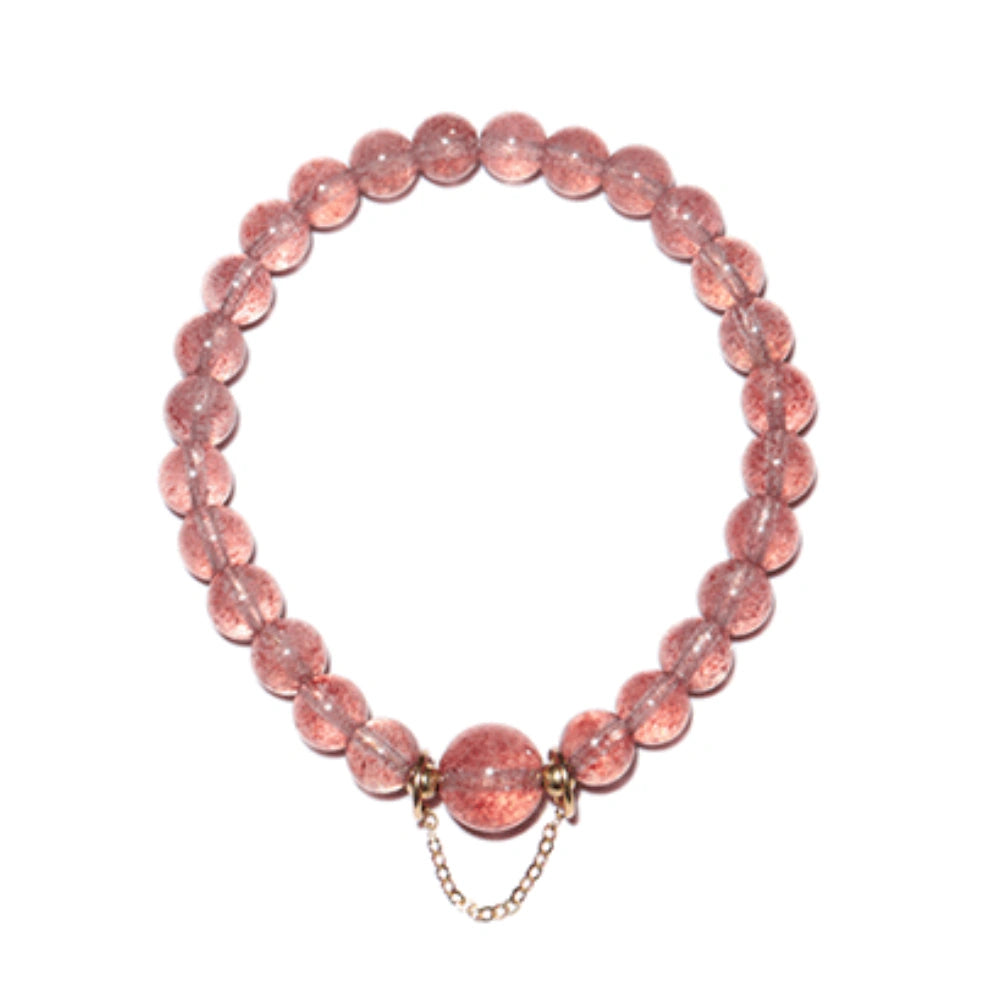 
                  
                    Heart's Whisper - Strawberry Quartz Charm Bracelet
                  
                