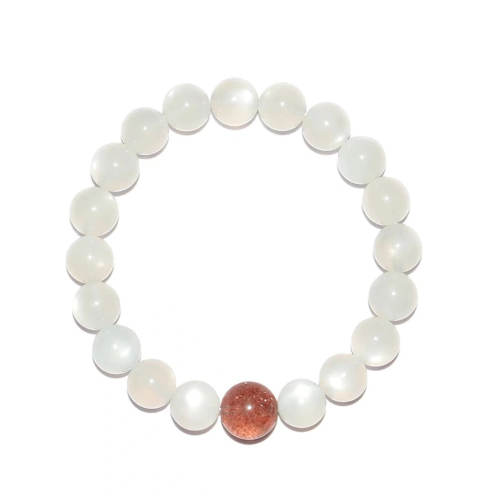 Serene Love - Moonstone & Strawberry Quartz Bracelet