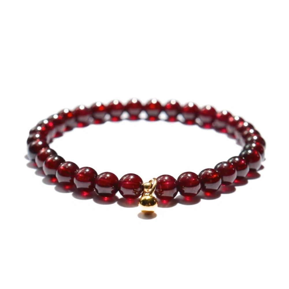 Graceful Bloom - Garnet Charm Bracelet