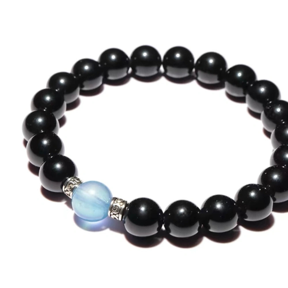 
                  
                    Gentle Warrior - Obsidian & Aquamarine Bracelet
                  
                